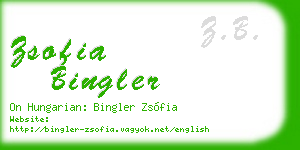 zsofia bingler business card